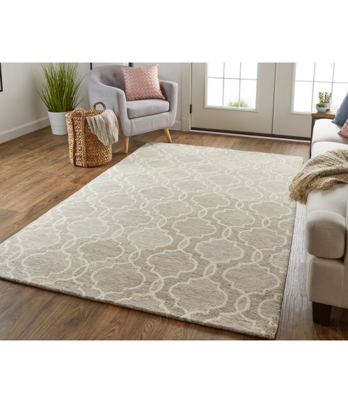 Feizy Belfort Cottage Trellis & Lattice, Gray/Ivory, 10' x 14' Area Rug