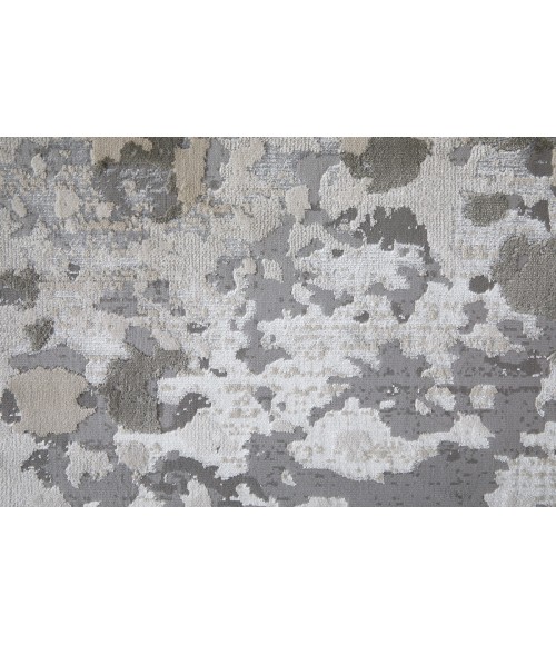 Micah Area Rug Feizy Micah Industrial Abstract, Silver/Gray/White, 13' x 20' Area Rug