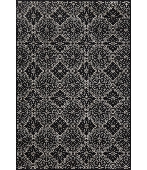Azeri Area Rug Feizy Azeri Bohemian & Eclectic Damask, Black/White, 7'-10" x 11' Area Rug