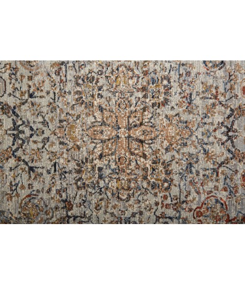 Feizy Kaia Bohemian & Eclectic Medallion, Tan/Orange/Blue, 2'-6" x 10' Runner