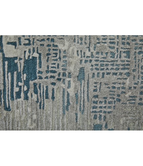 Feizy Zarah Bohemian & Eclectic Abstract, Gray/Taupe/Blue, 10' x 14' Area Rug