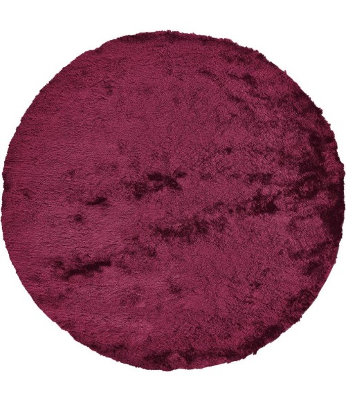 Feizy Indochine Luxury & Glam Solid, Red/Purple, 8' x 8' Round Rug
