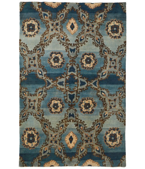 Amzad Area Rug Feizy Amzad Craftsman Ikat, Blue/Gray/Tan, 4' x 6' Accent Rug