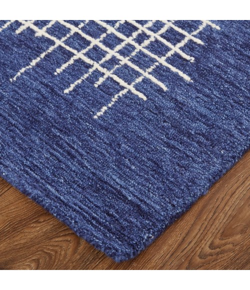 Feizy Maddox Modern Tufted Architectural Area Rug, Navy Blue, 5ft x 8ft