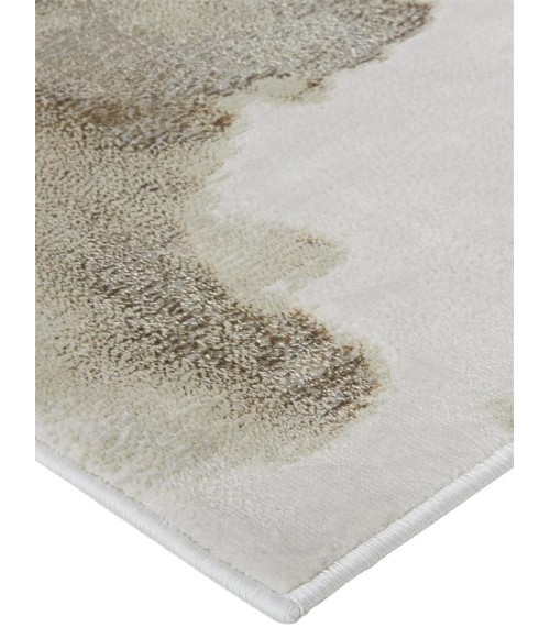 Feizy Aura Casual Abstract, Ivory/Tan/Gray, 3'-11" x 6' Accent Rug