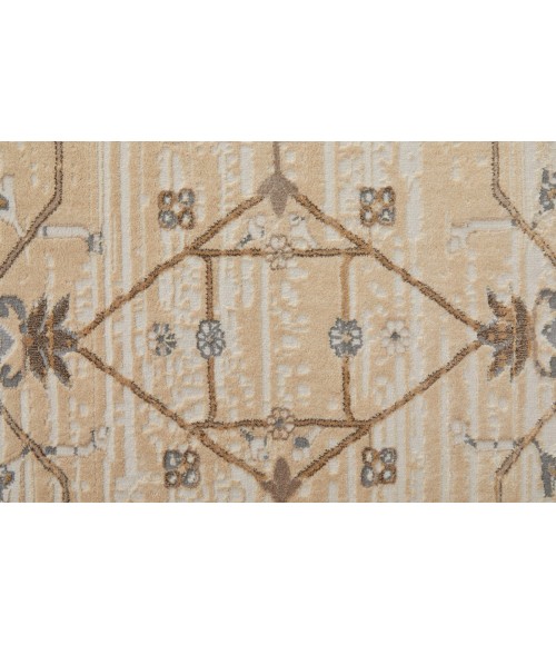 Celene Area Rug Feizy Celene Luxury & Glam Bordered, Tan/Ivory/Gray, 12' x 15' Area Rug