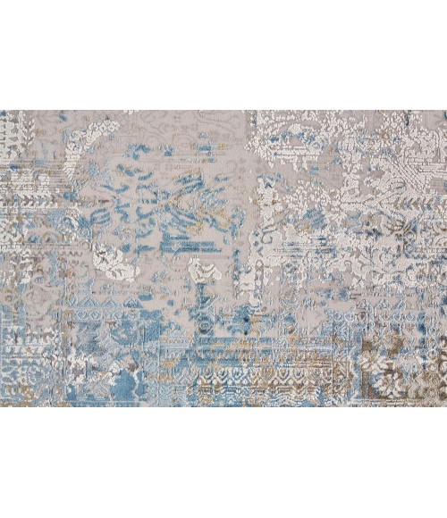 Cadiz Area Rug Feizy Cadiz Industrial Abstract, Blue/Gray/Gold, 12' x 18' Area Rug