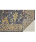 Feizy Karina Luxe Hand Knot Botanical Rug, Blue/Wheat Beige, 2ft-6in x 8ft-Runner