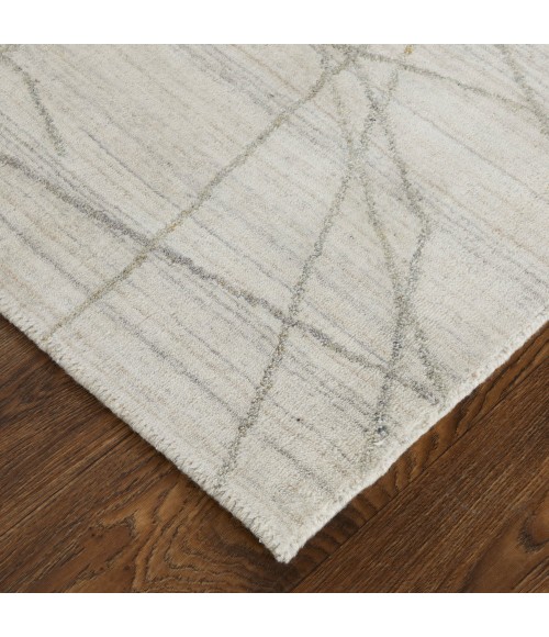 Feizy Whitton Casual Abstract, Ivory/Gray, 9' x 12' Area Rug