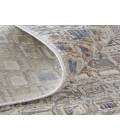 Laina Area Rug Feizy Laina Mid-Century Modern Geometric, Tan/Ivory/Blue, 3' x 10' Runner
