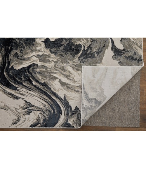 Micah Area Rug Feizy Micah Industrial Abstract, Ivory/Black/Taupe, 2'-10" x 7'-10" Runner