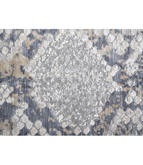 Laina Area Rug Feizy Laina Global Trellis & Lattice, Silver/Gray/Blue, 3' x 10' Runner
