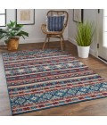 Feizy Nolan Vinatge Style Tribal Kazak Rug, Classic Blue/Ochre Red, 10ft x 13ft-2in
