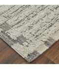 Ashby Area Rug Feizy Ashby Casual Stripes, Ivory/Gray, 9' x 9' Round Rug