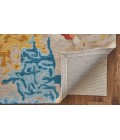 Feizy Everley Abstract Tufted Wool Rug, Sunny Yellow/Sky Blue, 10' x 14' Accent Rug