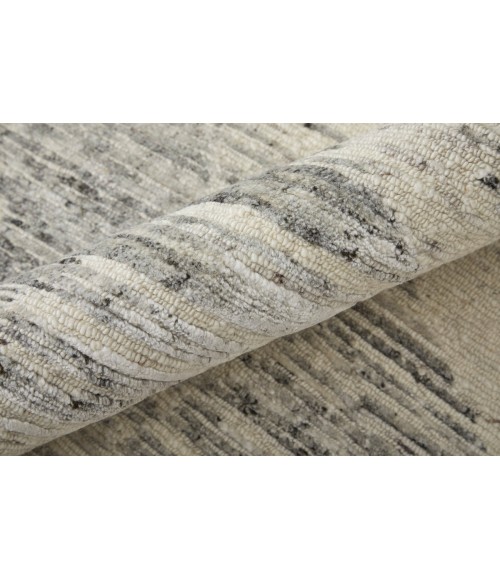 Feizy Brighton Casual Abstract, Ivory/Gray, 8' x 8' Round Rug