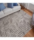 Feizy Asher Casual Geometric, Taupe/Gray/Tan, 12' x 15' Area Rug