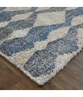 Feizy Mynka Bohemian & Eclectic Diamond, Ivory/Gray/Blue, 2' x 3' Accent Rug