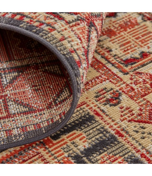 Nolan Area Rug Feizy Nolan Vinatge Style Tribal Kazak Rug, Ochre Red/Charcaol Gray, 12ft-10in x 15ft