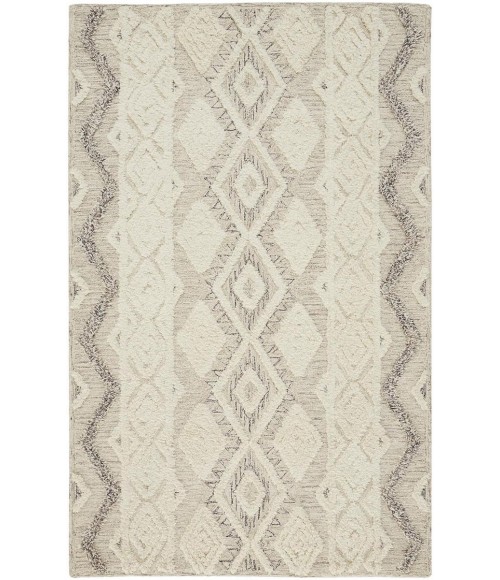 Feizy Anica Moroccan Wool Tufted Rug, Moroccan Style, Ivory/Gray, 8ft x 10ft Area Rug