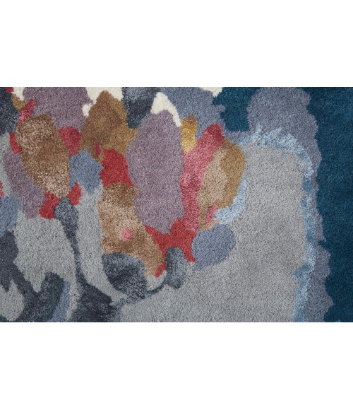 Feizy Dafney Casual Floral & Botanical, Blue/Gray/Pink, 8' x 10' Area Rug