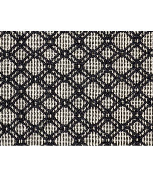 Phoenix Area Rug Feizy Phoenix Farmhouse Diamond, Black/Ivory, 7'-9" x 9'-9" Area Rug