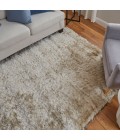 Feizy Indochine Luxury & Glam Solid, Tan/Taupe, 8' x 8' Round Rug