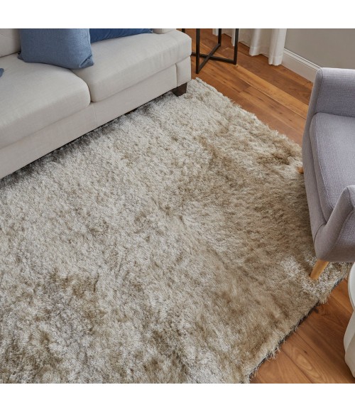Feizy Indochine Luxury & Glam Solid, Tan/Taupe, 8' x 8' Round Rug
