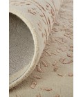Feizy Bella High/Low Floral Wool Rug, Sand Beige/Blush Pink, 9ft x 12ft Area Rug