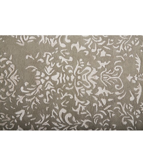 Feizy Bella High/Low Floral Wool Rug, Warm Silver Gray, 9ft x 12ft Area Rug