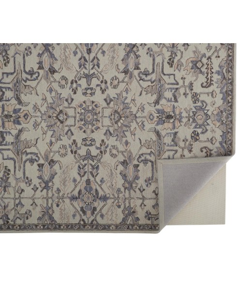 Feizy Fallon Rustic Farmhouse Rug, Light Gray/Cornflower Blue, 8ft x 10ft