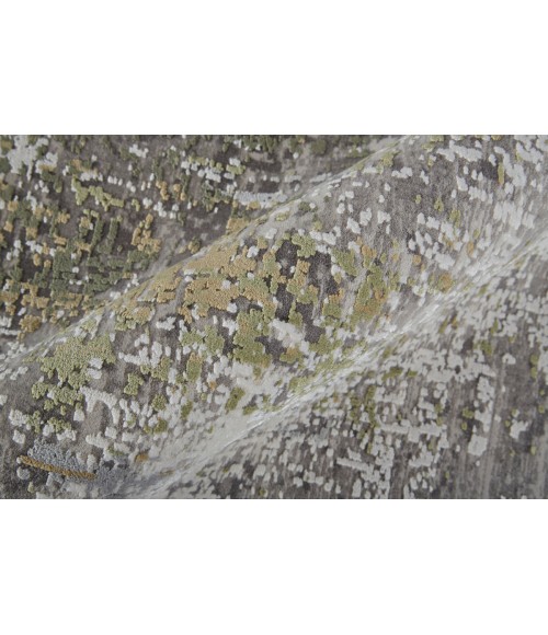 Feizy Cadiz Casual Abstract, Green/Gray/Ivory, 3'-1" x 10' Runner