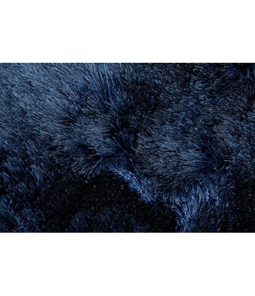 Feizy Indochine Luxury & Glam Solid, Blue/Black, 8' x 8' Round Rug