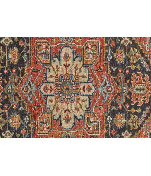 Carrington Area Rug Feizy Carrington Bohemian & Eclectic Medallion, Red/Black/Ivory, 2' x 3' Accent Rug