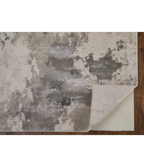 Feizy Prasad Casual Watercolor, Ivory/Gray, 8' x 11' Area Rug