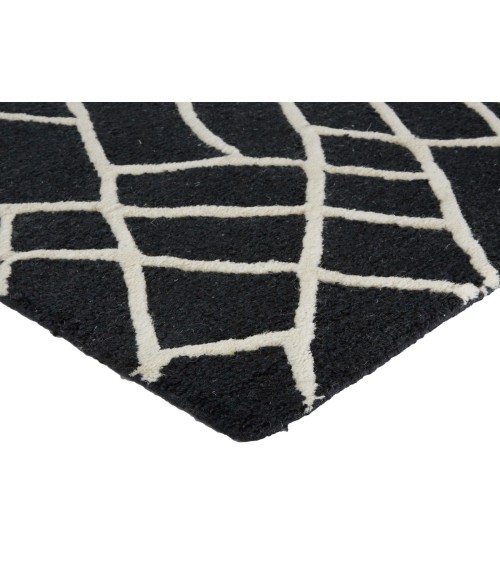 Feizy Lusk BLACK/WHITE Rug I70I8085 5 ft. X 8 ft. Rectangle - Rugs Town Feizy Lusk BLACK/WHITE I70I8085 5 ft. X 8 ft. Rectangle Rug