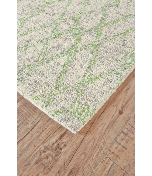 Morisco Area Rug Feizy Morisco Casual Geometric, Ivory/Green, 8' x 11' Area Rug