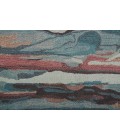 Feizy Amira Contemporary Watercolor Rug, Crystal Teal/Red/Tan, 8ft x 10ft Area Rug