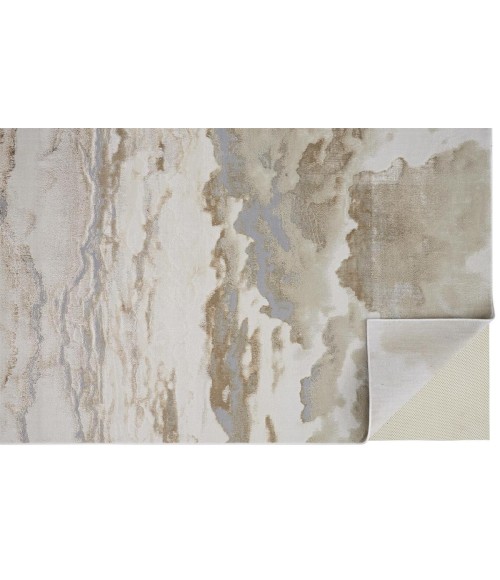 Feizy Aura Casual Abstract, Ivory/Tan/Gray, 13' x 20' Area Rug