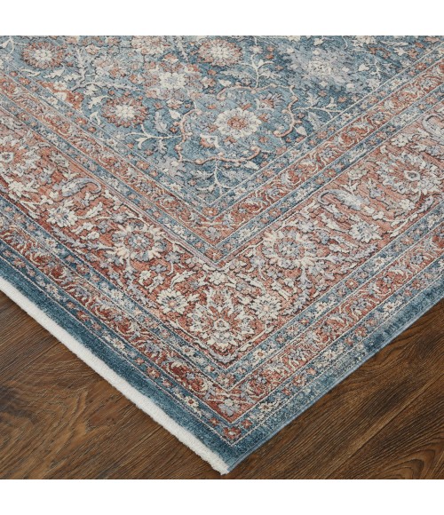 Marquette Area Rug Feizy Marquette Vintage Oriental, Blue/Red, 2'-8" x 12' Runner