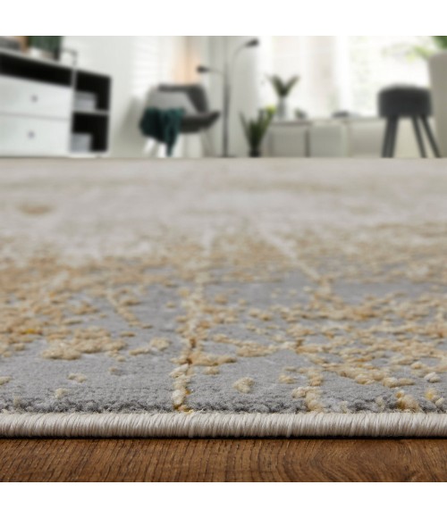 Feizy Aura Luxury & Glam Abstract, Ivory/Brown/Gray, 5' x 8' Area Rug