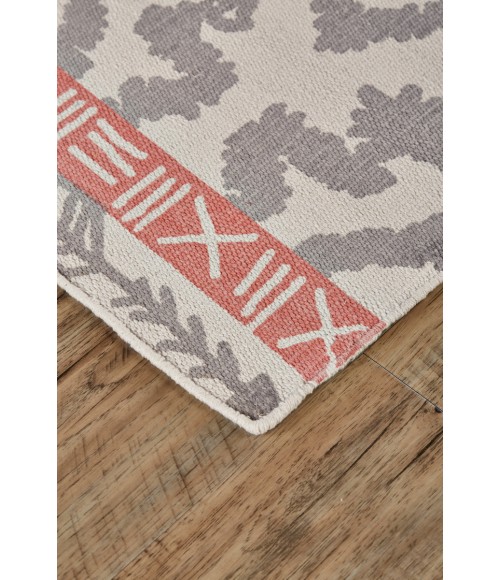 Adia Area Rug Feizy Adia Global Diamond, Gray/Ivory/Orange, 8' x 11' Area Rug