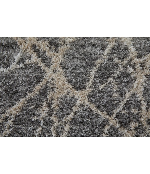 Feizy Mynka Casual Abstract, Gray/Ivory, 5' x 8' Area Rug