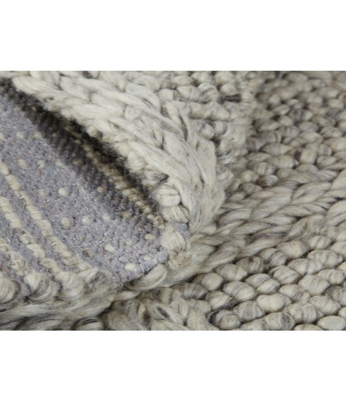 Feizy Berkeley Casual Solid, Ivory/Gray/Black, 9'-6" x 13'-6" Area Rug