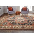 Carrington Area Rug Feizy Carrington Bohemian & Eclectic Medallion, Red/Black/Ivory, 2' x 3' Accent Rug