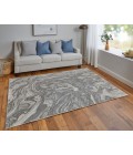 Prasad Area Rug Feizy Prasad Casual Watercolor, Gray/Ivory/Silver, 8' x 11' Area Rug