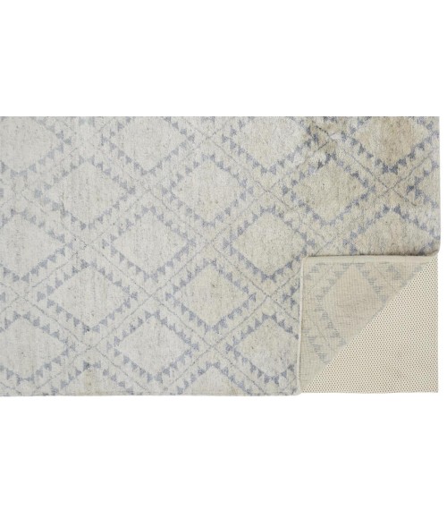 Abytha Area Rug Feizy Abytha Global Diamond, Gray/Blue/Ivory, 9'-6" x 13'-6" Area Rug