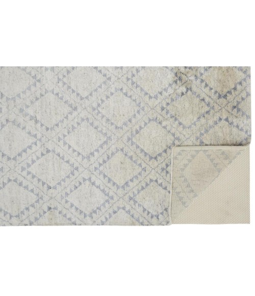 Feizy Abytha Global Diamond, Gray/Blue/Ivory, 9'-6" x 13'-6" Area Rug