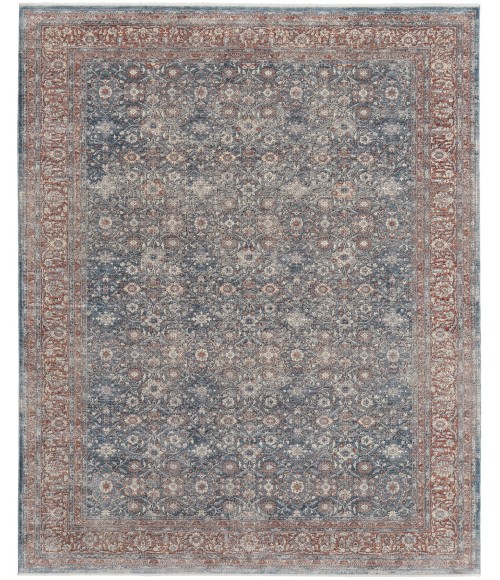 Feizy Marquette Classic Blue/Rust Rug, 6'-7" X 9'-10" Area Rug