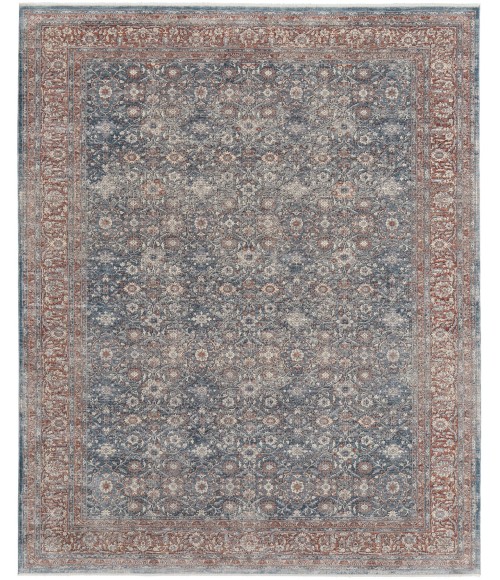Marquette Area Rug Feizy Marquette Classic Blue/Rust Rug, 6'-7" X 9'-10" Area Rug